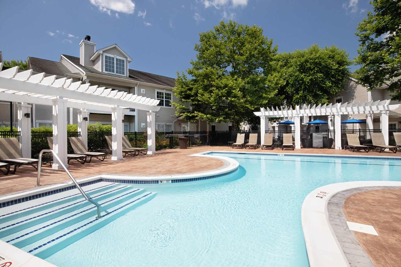 Lounge cabanas near the pool.